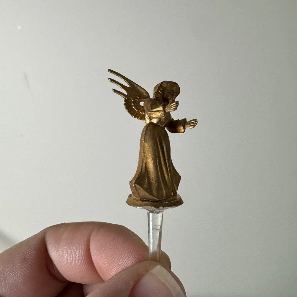 Set of 23 Vintage Gold Tone Angel Christmas Pick Ornaments 1.5 inch‎